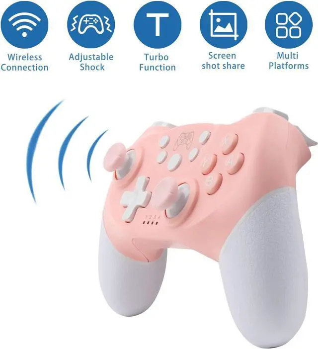 Alt view image 2 of 7 - ROTOMOON Upgraded Wireless Pro Controller Compatible with Nintendo Switch/OLED/lite/PC, with Programmable Function, Wake-Up, Gyro Axis, Turbo, Dual Vibration