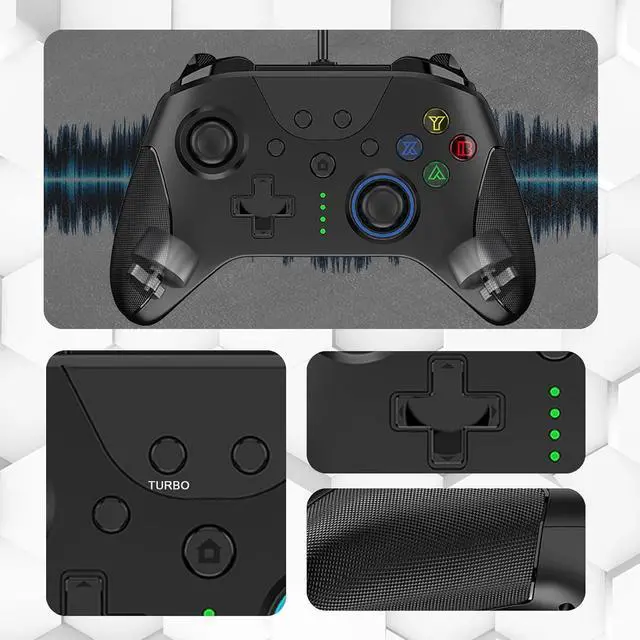 Alt view image 4 of 7 - GCHT GAMING SP1048 Wired Gaming Controller for Windows PC (Steam), Nintendo Switch, Steam Deck, PC Controller with High-Precision joystick and Linear Hall Trigger, Back Buttons, Turbo, and Vibration
