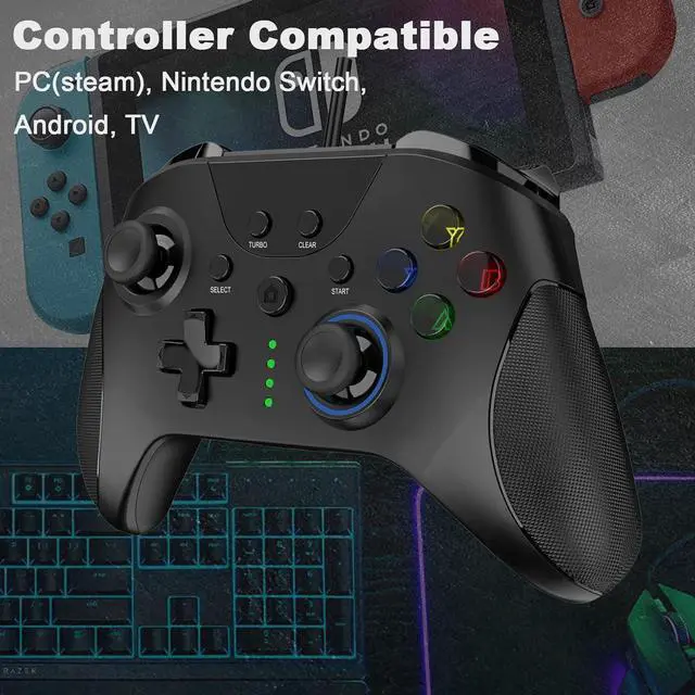 Alt view image 2 of 7 - GCHT GAMING SP1048 Wired Gaming Controller for Windows PC (Steam), Nintendo Switch, Steam Deck, PC Controller with High-Precision joystick and Linear Hall Trigger, Back Buttons, Turbo, and Vibration