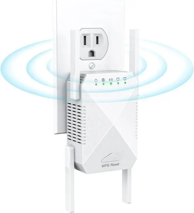 Main image of WiFi Extender, 2024 Fastest WiFi Booster 1200Mbps Dual Band (5GHz/2.4GHz) WiFi Extenders Signal Booster for Home, Internet Booster WiFi Repeater Covers up to 10000sq. ft and 45 Devices (White)
