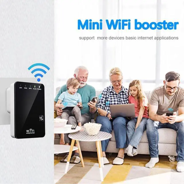 Alt view image 6 of 7 - WiFi Booster/WiFi Range Extender, 300Mbps 2.4GHz WiFi Extender Signal Booster Mini Compact Amplificateur WiFi with Fast Ethernet Port, WPS Button,3 in 1 AP/Router/Repeater, Works with Any WiFi Router
