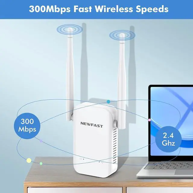 Alt view image 5 of 7 - WiFi Extender/Repeater WiFi Booster/WiFi Range Extender WiFi Signal Booster Amplifier, Covers up to 5000sq.ft & 35+ Devices, 2.4G 300Mbps Home Internet Booster, WPS Quick Setup, High Transmission Rate