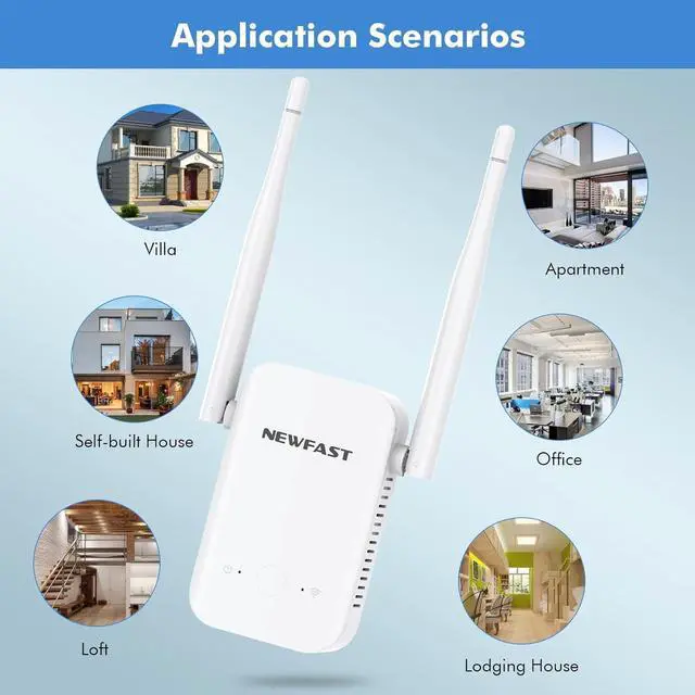 Alt view image 2 of 7 - WiFi Extender/Repeater WiFi Booster/WiFi Range Extender WiFi Signal Booster Amplifier, Covers up to 5000sq.ft & 35+ Devices, 2.4G 300Mbps Home Internet Booster, WPS Quick Setup, High Transmission Rate