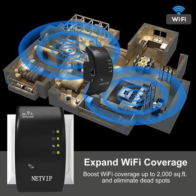 Alt view image 6 of 7 - WiFi Extender Signal Booster, 300Mbps 2.4GHz High Speed Compact Wireless Repeater for Home, Coverage up to 2000sq.ft & 35 Devices, WPS, Internet Booster with Ethernet Port Works with All Router