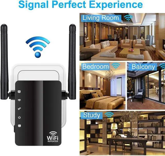 Alt view image 6 of 7 - WiFi Extender, 300Mbps WiFi Booster WiFi Range Extender WiFi Internet Booster for Home Single Band 2.4GHz, WPS Setup, WiFi Repeater with Ethernet Port, Covers Up to 1200 Sq.ft and 45 Devices