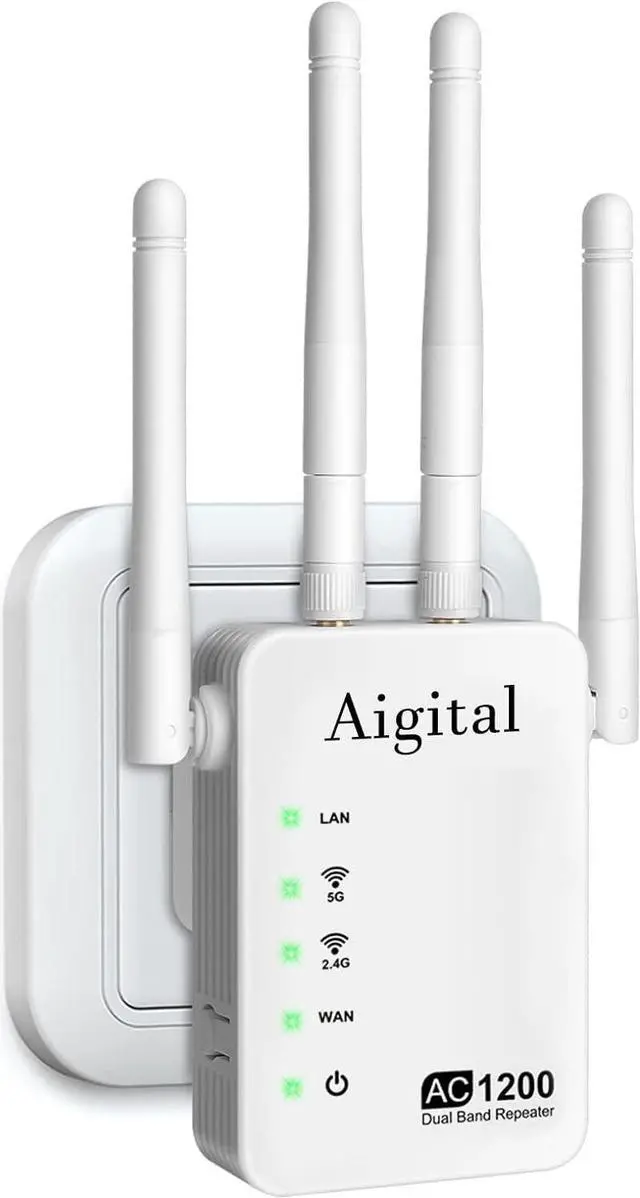 Main image of WiFi Booster/WiFi Range Extender AC 1200Mbps Dual Band (5GHz&867Mbps/2.4GHz&300Mbps) WiFi Repeater with Ethernet Port-Covers Up to 2,000 Sq.ft and 35 Devices, Quick Setup, Internet Booster for Home