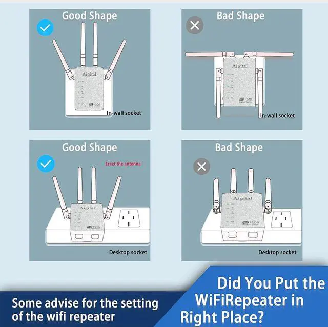 Alt view image 7 of 7 - WiFi Booster/WiFi Range Extender AC 1200Mbps Dual Band (5GHz&867Mbps/2.4GHz&300Mbps) WiFi Repeater with Ethernet Port-Covers Up to 2,000 Sq.ft and 35 Devices, Quick Setup, Internet Booster for Home