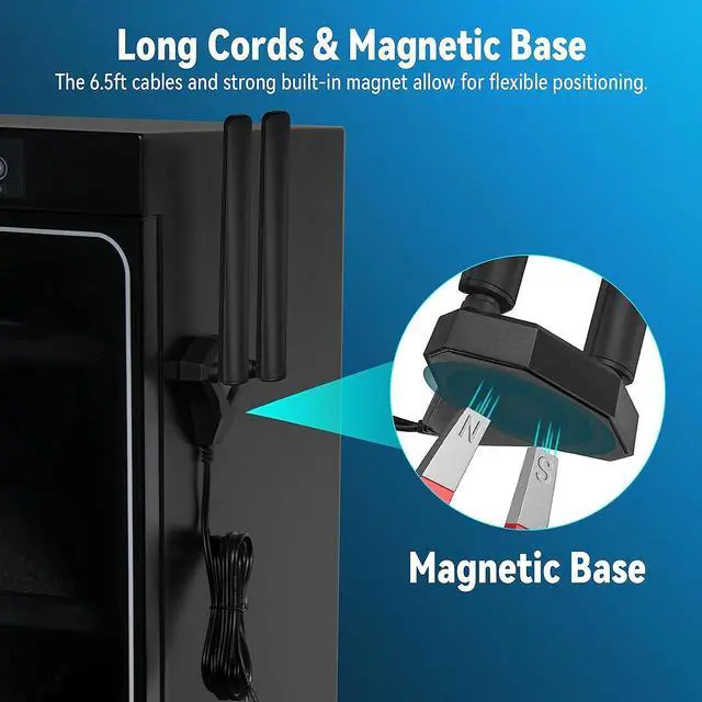 Alt view image 2 of 7 - Eightwood WiFi 6E Tri-Band Antenna 6GHz 5GHz 2.4GHz Gaming WiFi Antenna Magnetic Base with 6.5ft Extension Cable for PC Desktop Computer PCIe WiFi 6E Card, WiFi Router