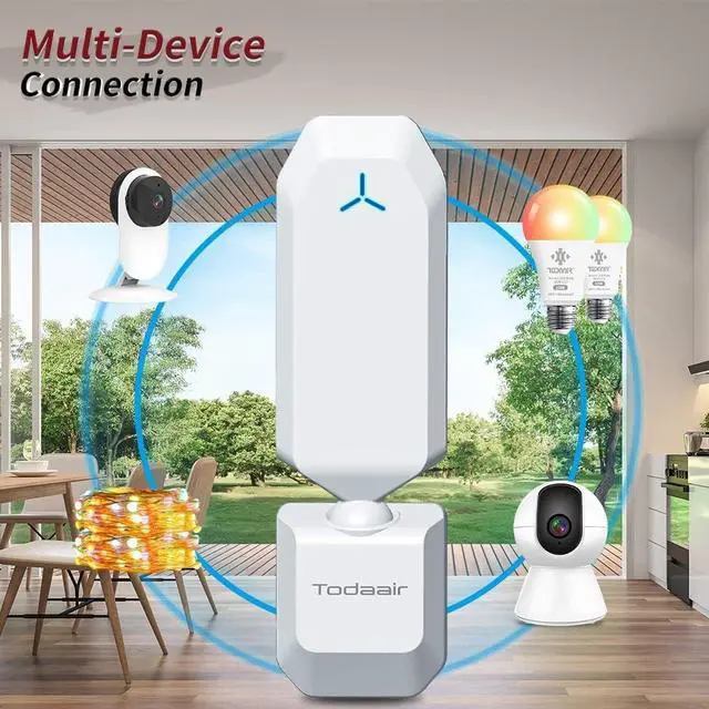 Alt view image 6 of 7 - TODAAIR WiFi Extender|2.4GHz|300Mbps|WiFi Booster|180° Rotating Antenna Design|Covers 1290 Sq. ft|25 Devices|Plug and Play|WiFi Booster|Signal Amplifier WiFi Repeater|Wireless WiFi Range Extender