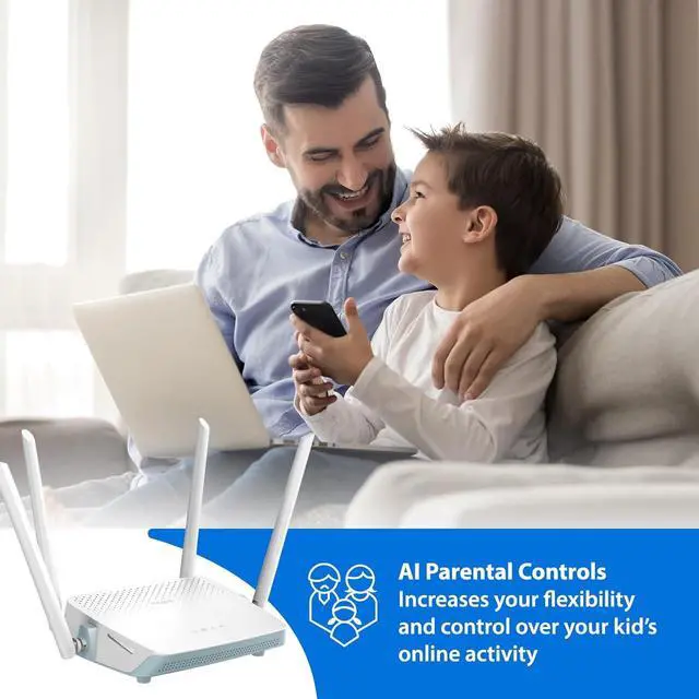 Alt view image 6 of 7 - D-Link Eagle Pro AI AC1200 WiFi 5 Smart Mesh Router - Dual Band Gigabit Wireless Internet Router, 4 Gigabit LAN Ports, MU-MIMO, Parental Controls, Works with Google Assistant/Alexa (R12)