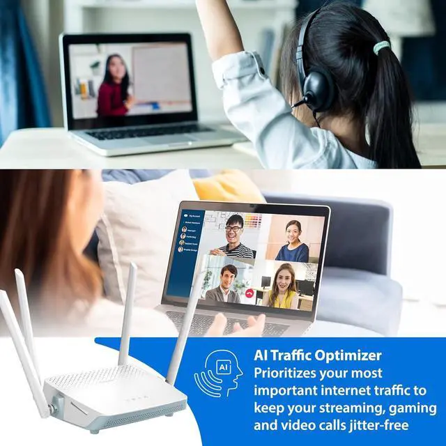 Alt view image 5 of 7 - D-Link Eagle Pro AI AC1200 WiFi 5 Smart Mesh Router - Dual Band Gigabit Wireless Internet Router, 4 Gigabit LAN Ports, MU-MIMO, Parental Controls, Works with Google Assistant/Alexa (R12)