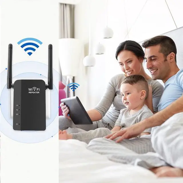 Alt view image 3 of 6 - Black WiFi Extender WiFi Booster 300Mbps WiFi Amplifier WiFi Range Extender WiFi Repeater for Home 2.4Ghz On-Ly #G5E7w