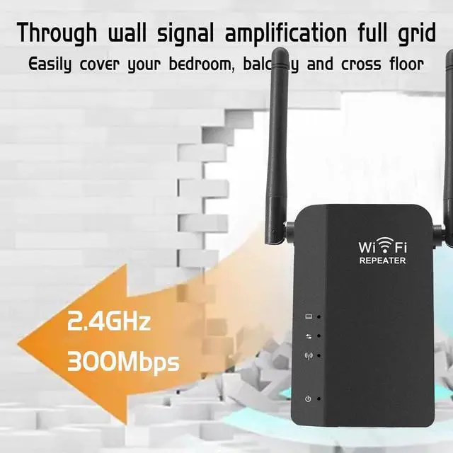 Alt view image 5 of 6 - Black WiFi Extender WiFi Booster 300Mbps WiFi Amplifier WiFi Range Extender WiFi Repeater for Home 2.4Ghz On-Ly #G5E7w