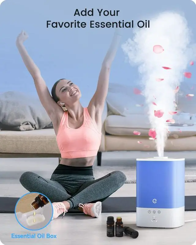 Alt view image 6 of 7 - Humidifiers for Bedroom Large Room, Esemoil Smart Cool Mist Humidifiers, 3.5L Top Fill & 28dB Quiet, 40H Plant Air Ultrasonic Diffuser with 8 Color Light, Voice Control, Compatible with Alexa