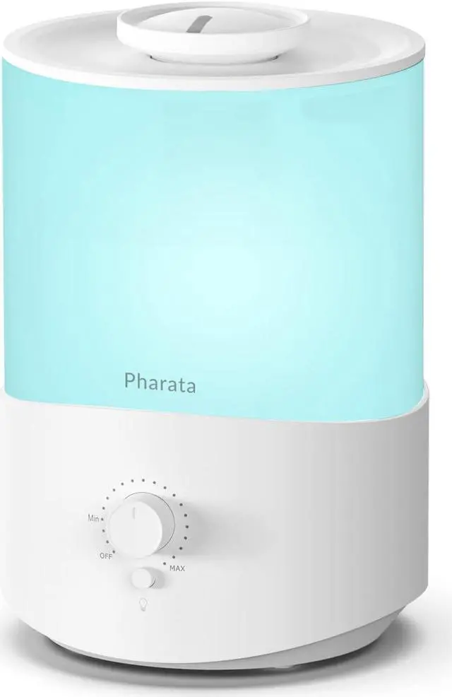 Main image of Pharata® Humidifiers for Bedroom Large Room, 2.5L Cool Mist Humidifier with Essential Oil Diffuser, Top Fill Humidifier for Baby, Home, Plant, Ultrasonic Humidification for whole house, Auto Shut-Off,
