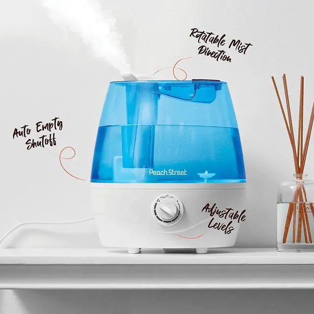 Alt view image 5 of 7 - Cool Mist Humidifiers for Bedroom - 2.2L Water Tank, Baby, Office, Quiet Ultrasonic Air Vaporizer, Adjustable Mist Level, 360 Nozzle Rotation, Auto-Shut Off, Large Area Humidifier Easy Fill and Clean