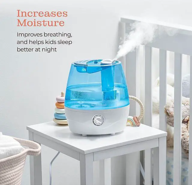 Alt view image 3 of 7 - Cool Mist Humidifiers for Bedroom - 2.2L Water Tank, Baby, Office, Quiet Ultrasonic Air Vaporizer, Adjustable Mist Level, 360 Nozzle Rotation, Auto-Shut Off, Large Area Humidifier Easy Fill and Clean
