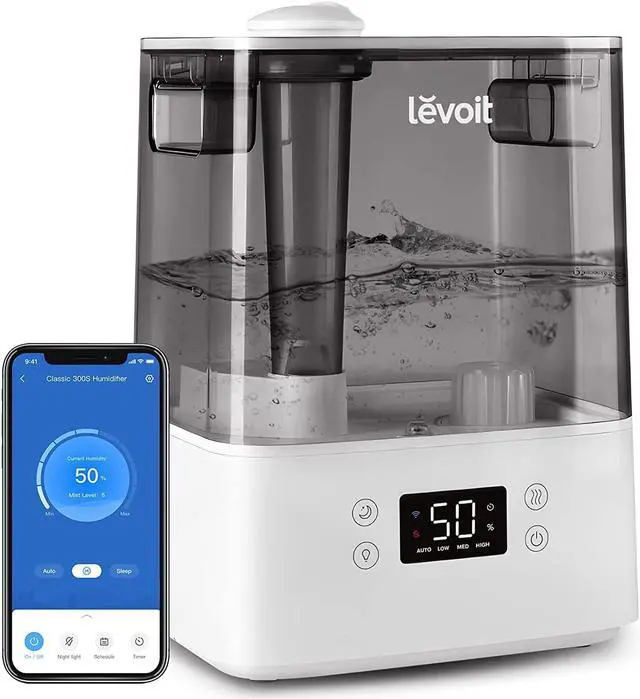 Main image of Levoit Humidifier for Bedroom, Cool Mist Humidifiers for Plants, 6L Top Fill Air Humidifier for Large Room, Essential Oil Tray, Smart Control, Work with Alexa, Auto Mode, Night Light