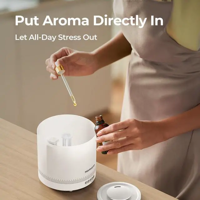 Alt view image 6 of 7 - Homvana Humidifiers for Bedroom 1.8 L Top-Fill Cool Mist Humidifier for Baby Nursery Plants Kids Home, 3-in-1 Diffuser with Night Light, Auto Mode, Esserntial Oil, BPA Free, 30H Working Time