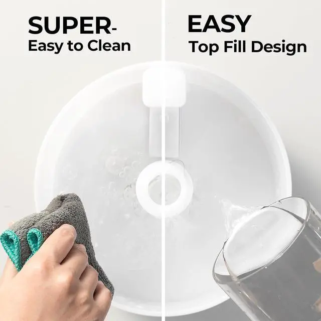 Alt view image 7 of 7 - Homvana Humidifiers for Bedroom 1.8 L Top-Fill Cool Mist Humidifier for Baby Nursery Plants Kids Home, 3-in-1 Diffuser with Night Light, Auto Mode, Esserntial Oil, BPA Free, 30H Working Time