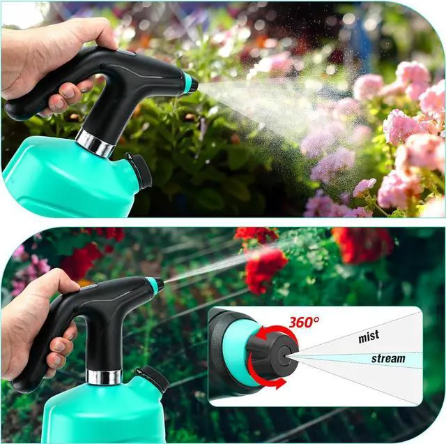 Alt view image 7 of 7 - Electric Water Sprayer 2L - Automatic Plant Mister Spray Bottle Electric Watering Can Fine Mist Sprayer for Indoor Outdoor Plants Garden Sprayer (Green)