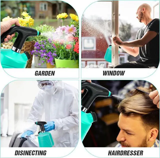 Alt view image 2 of 7 - Electric Water Sprayer 2L - Automatic Plant Mister Spray Bottle Electric Watering Can Fine Mist Sprayer for Indoor Outdoor Plants Garden Sprayer (Green)