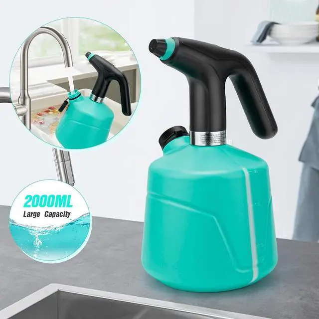 Alt view image 3 of 7 - Electric Water Sprayer 2L - Automatic Plant Mister Spray Bottle Electric Watering Can Fine Mist Sprayer for Indoor Outdoor Plants Garden Sprayer (Green)