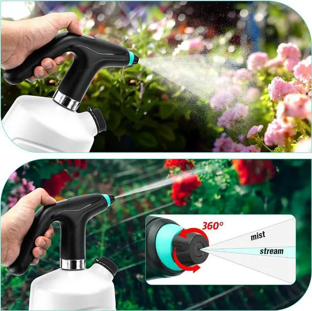 Alt view image 3 of 7 - Electric Water Sprayer - Automatic Plant Mister Spray Bottle 2L Watering Can Fine Mist Sprayer for Indoor Outdoor Plants Garden Sprayer (White)