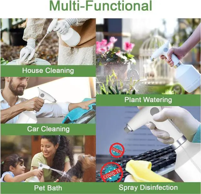 Alt view image 2 of 7 - Electric Spray Bottle, LAWNFUL Plant Spray 0.26 Gallon with Adjustable Nozzle for Garden, Indoor and Outdoor Plant, Also Works as Automatic Sprayer Mister to Contain Alcohol for House Cleaning