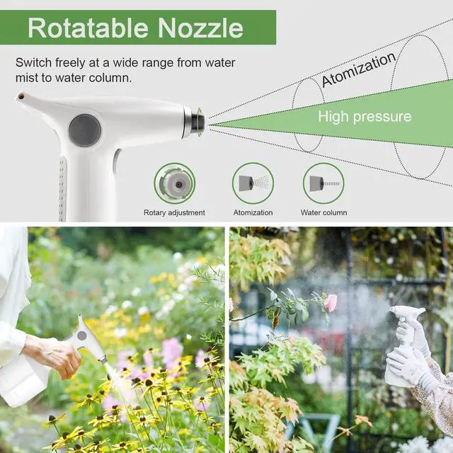 Alt view image 3 of 7 - Electric Spray Bottle, LAWNFUL Plant Spray 0.26 Gallon with Adjustable Nozzle for Garden, Indoor and Outdoor Plant, Also Works as Automatic Sprayer Mister to Contain Alcohol for House Cleaning