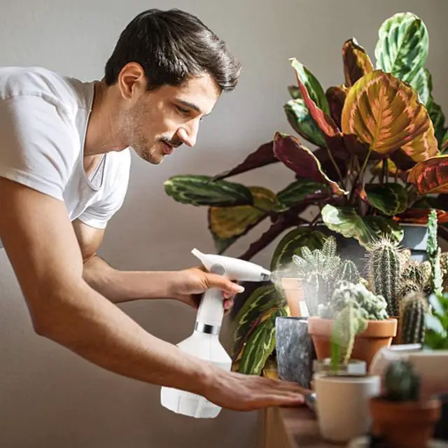 Alt view image 2 of 7 - Watering Can Hand-held Watering Sprayer, Li-Battery and Rechargeable 33 oz Mister Water Spray Bottle with Adjustable Nozzle Ergonomic Grip for Indoor Gardening, Cooling and Cleaning (White)