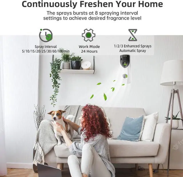 Alt view image 4 of 7 - Automatic Air Freshener Spray Dispenser Programmable Fragrance Dispenser with Remote Fit for 5.25-10.5 oz Spray Refills | Wall Mount Aerosol Dispenser Spray Holder for Home Office Bathroom Hotel