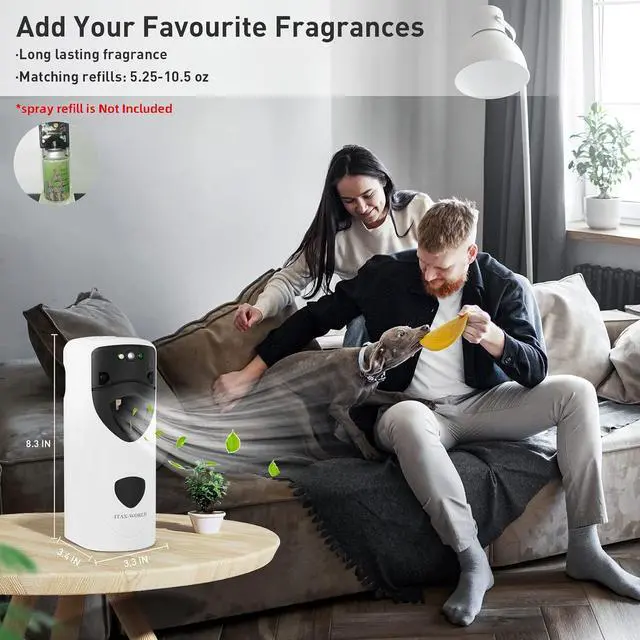 Alt view image 6 of 7 - Automatic Air Freshener Spray Dispenser Programmable Fragrance Dispenser with Remote Fit for 5.25-10.5 oz Spray Refills | Wall Mount Aerosol Dispenser Spray Holder for Home Office Bathroom Hotel
