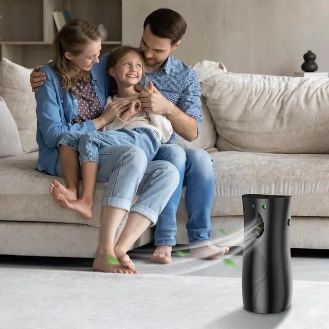 Alt view image 3 of 7 - HOUSEHOLD WORLD Automatic Air Freshener Spray Dispenser, Wall/Standing Battery Powered Aerosol Spray Dispenser with Remote Control for Bathroom, Hotel, Office, Commercial (Black)