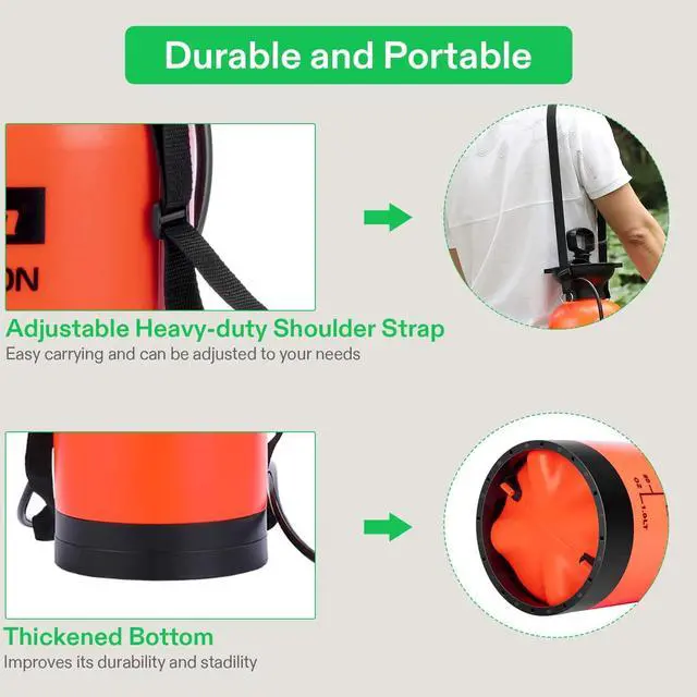 Alt view image 2 of 7 - VIVOSUN 1.35-Gallon Pump Pressure Sprayer, Pressurized Lawn & Garden Water Spray Bottle with Adjustable Shoulder Strap, Pressure Relief Valve, for Spraying Plants, Garden Watering and Household Cleani