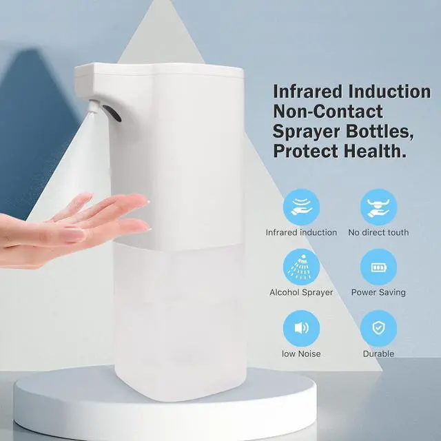 Alt view image 3 of 6 - Touchless Alcohol Spray Dispenser, Automatic Sanitizer Dispenser, Infrared Induction Non-Contact Sprayer Bottles, 350ml Touchless Automatic Alcohol Sanitizer Dispenser for Home Kitchen Bathroom Offic