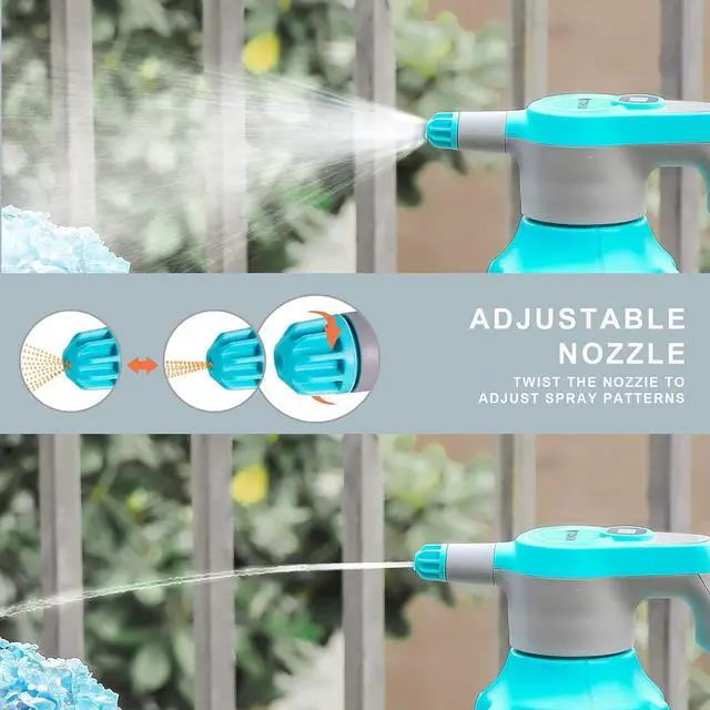 Alt view image 4 of 7 - 0.5 Gallon/2L Battery Powered Sprayer, T TOVIA Electric Sprayer with Adjustable Mist Nozzle and Extension Nozzle, USB Rechargeable Automatic Spray Bottle for Plants, Household Cleaning