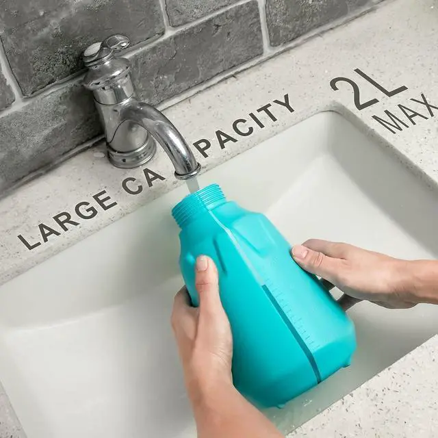 Alt view image 5 of 7 - 0.5 Gallon/2L Battery Powered Sprayer, T TOVIA Electric Sprayer with Adjustable Mist Nozzle and Extension Nozzle, USB Rechargeable Automatic Spray Bottle for Plants, Household Cleaning