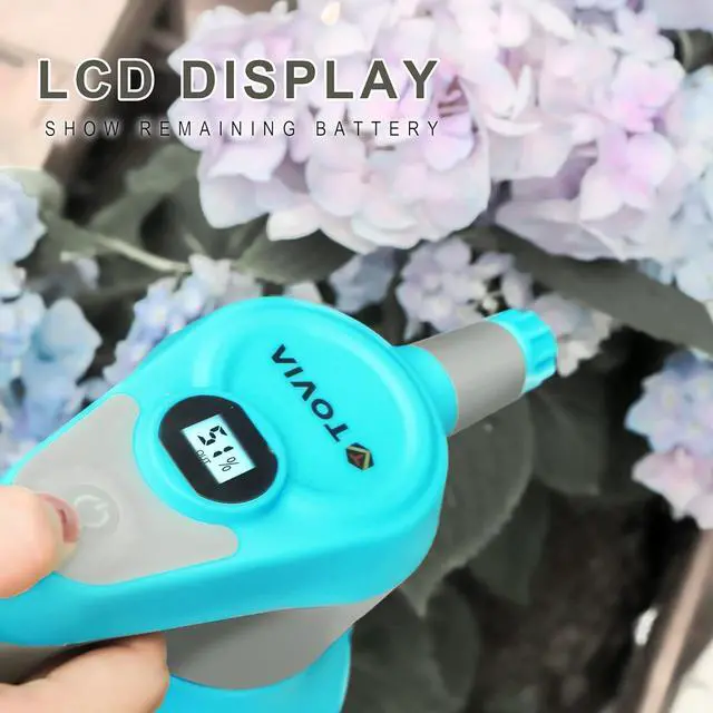 Alt view image 3 of 7 - 0.5 Gallon/2L Battery Powered Sprayer, T TOVIA Electric Sprayer with Adjustable Mist Nozzle and Extension Nozzle, USB Rechargeable Automatic Spray Bottle for Plants, Household Cleaning