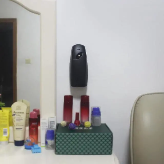 Alt view image 4 of 7 - Automatic Air Freshener Spray Dispenser (2-Pack) ,Free Standing or Wall Mounted Automatic Aerosol Spray Dispenser Adjustable Aromatherapy Machines for Bedrooms, Bathrooms,Offices, Hotels (Black)