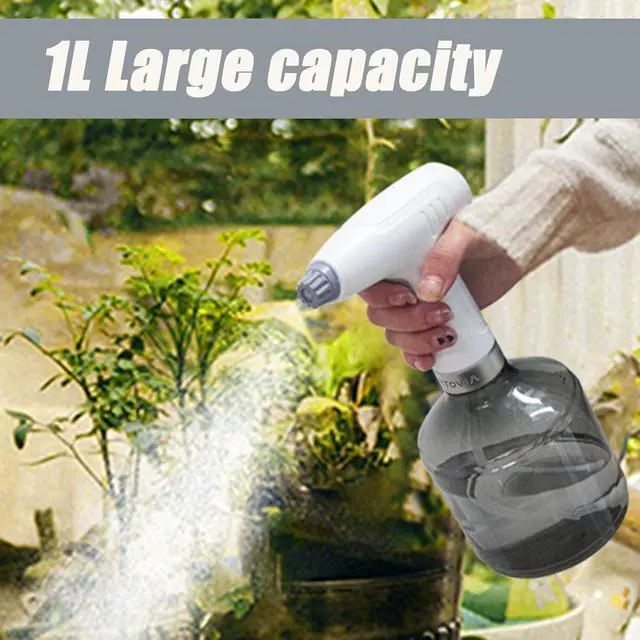 Alt view image 5 of 7 - T TOVIA 1L Electric Plant Mister Spray Bottle for Indoor/Outdoor Plants, Electric Watering Can with Adjustable Copper Spout, Automatic Plant Watering Devices, for Hair, Cleaning Home, Gardening,