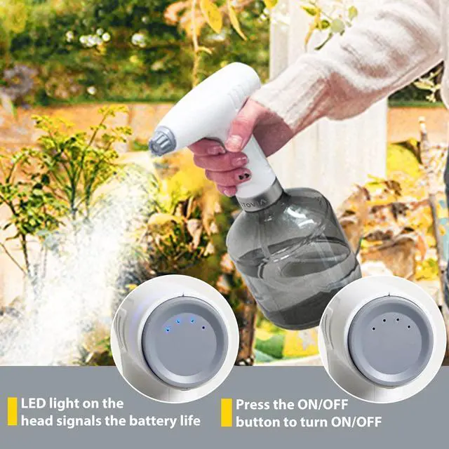 Alt view image 3 of 7 - T TOVIA 1L Electric Plant Mister Spray Bottle for Indoor/Outdoor Plants, Electric Watering Can with Adjustable Copper Spout, Automatic Plant Watering Devices, for Hair, Cleaning Home, Gardening,