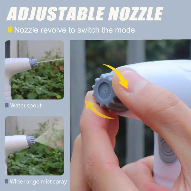 Alt view image 2 of 7 - T TOVIA 1L Electric Plant Mister Spray Bottle for Indoor/Outdoor Plants, Electric Watering Can with Adjustable Copper Spout, Automatic Plant Watering Devices, for Hair, Cleaning Home, Gardening,