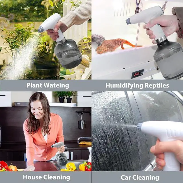 Alt view image 7 of 7 - T TOVIA 1L Electric Plant Mister Spray Bottle for Indoor/Outdoor Plants, Electric Watering Can with Adjustable Copper Spout, Automatic Plant Watering Devices, for Hair, Cleaning Home, Gardening,