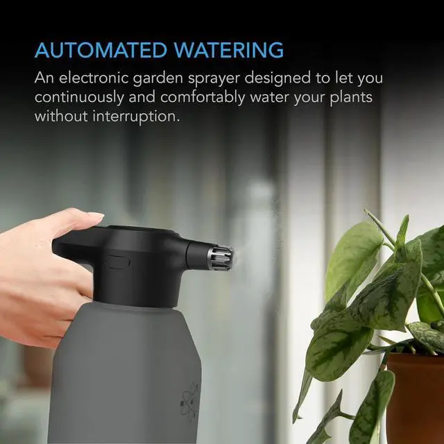 Alt view image 5 of 7 - AC Infinity Automatic Sprayer, 2L Portable Electric Spray Bottle, USB Rechargeable with Adjustable Nozzle Spout for Plants Fertilizing Gardening and Cleaning (Graphite)