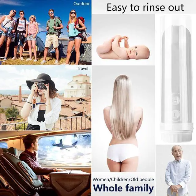 Alt view image 3 of 7 - Portable Travel Bidet by GUSTYLE, IPX6 Waterproof Electric Bidet Sprayer with Automatic Decompression Film and Nozzle 180 Degree Adjustment Perfect for Baby Wash, Personal Care, Disability, Traveling,