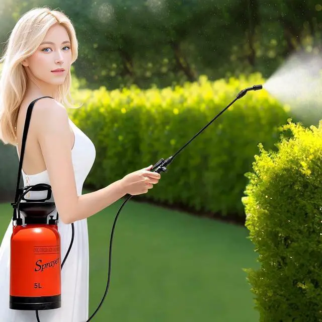 Alt view image 5 of 7 - Lawn and Garden Portable Sprayer 1.3 Gallon (5L) - Pump Pressure Sprayer Includes Shoulder Strap