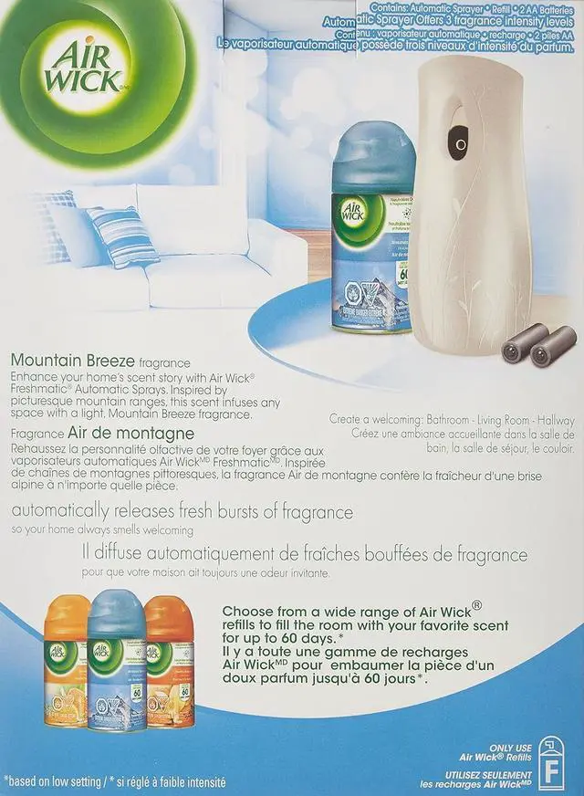 Alt view image 5 of 5 - AirWick Freshmatic Air Freshener, Automatic Spray Kit, Mountain Breeze, 1 Device + 1 Refill