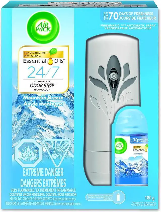 Main image of AirWick Freshmatic Air Freshener, Automatic Spray Kit, Mountain Breeze, 1 Device + 1 Refill
