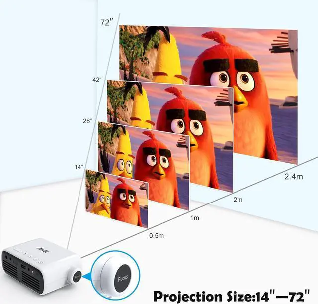 Alt view image 3 of 6 - Mini Projector with Built-in Battery, 2024 Artlii Q Portable Art Projector for Tracing, Great Gift Ideas for Kids, Cartoon, Camping, Cookie Decorating, Compatible with iOS, Android, TV Stick, HDMI